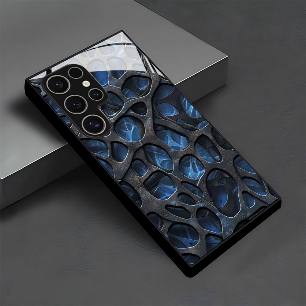 Phone Cases Blue - Coque de téléphone en verre alvéolé