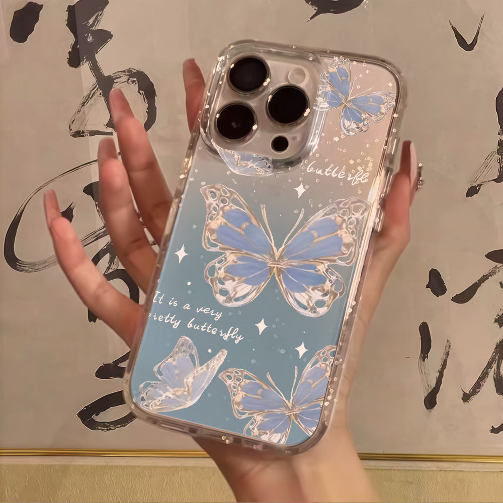 Phone Cases Blue - Coque de téléphone de luxe transparente